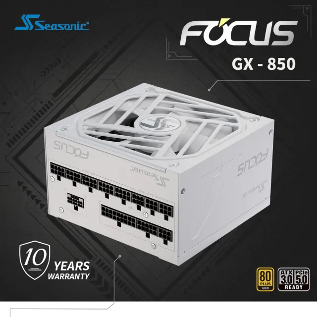 【Seasonic 海韻】Focus GX-850 V3 白色 金牌 全模 ATX3.0 電源供應器(SE-PS-FO3GXW850)