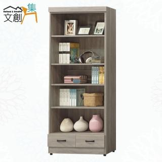 【文創集】楚門2.7尺開放式下二抽書櫃/收納櫃(三色可選)