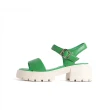【KOKKO 集團】個性輕量柔軟羊皮厚底涼鞋(綠色)
