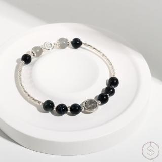 【SPANCONNY 飾品控】滄海 l 藍虎眼 拉長石 S925純銀 l 天然水晶手鍊(招財+貴人+事業運)