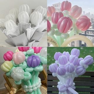 派對佈置鬱金香DIY氣球花束組1組-送打氣筒(生日 告白派對 求婚氣球 七夕 情人節 畢業裝飾 佈置)