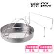 【CookPower 鍋寶】歐風快鍋10L-IH/電磁爐適用(10L快鍋含蓋*1+玻璃鍋蓋*1+蒸盤*1+蒸架*1)