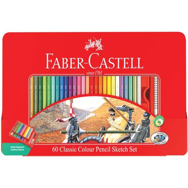 【Faber-Castell】德國輝柏 60色紅盒色鉛筆 台灣公司貨  開學文具