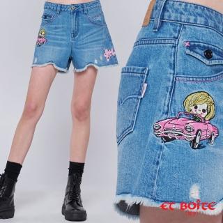 【BLUE WAY】女裝 無彈敞篷車Barbie鬚邊丹寧 短褲 -ET BOiTE箱子