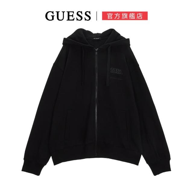 【GUESS】經典字母抽繩連帽外套(三色可選)