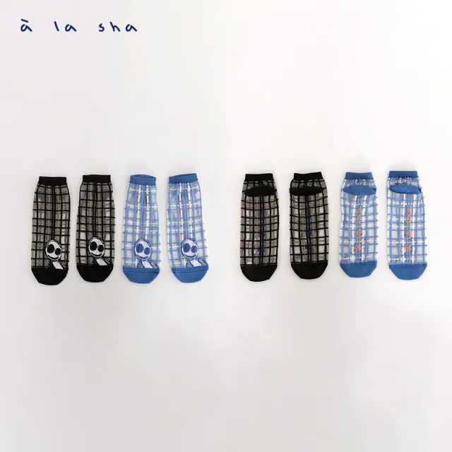 【a la sha】透明格紋襪