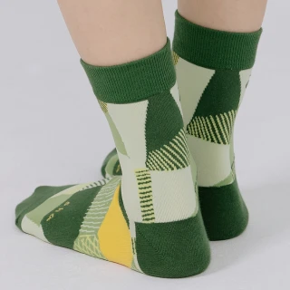【a la sha】彩色格子中筒襪