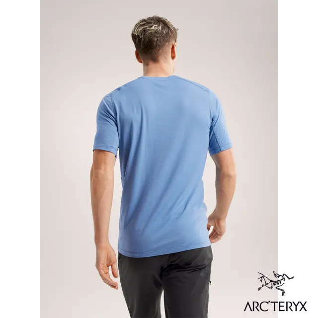 【Arcteryx 始祖鳥官方直營】男 Ionia ArcWord Logo 短袖羊毛T恤(石洗藍)