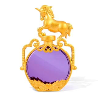 【GJS 金敬順】黃金墜子紫水晶獨角獸香水瓶(金重:1.42錢/+-0.03錢)