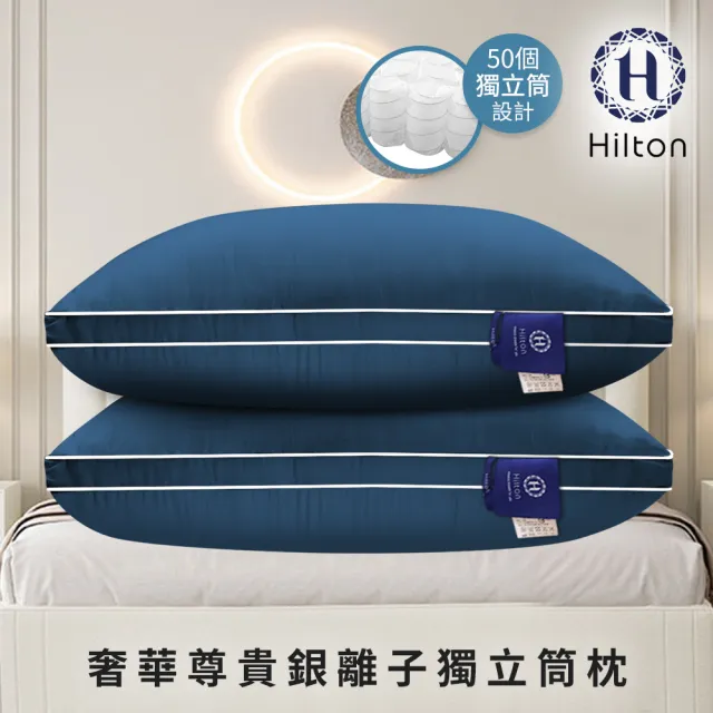 【Hilton 希爾頓】奢華尊貴頂級銀離子純萊賽爾100支紗獨立筒枕/買一送一/二色任選(枕芯x2+枕套x2/枕頭)