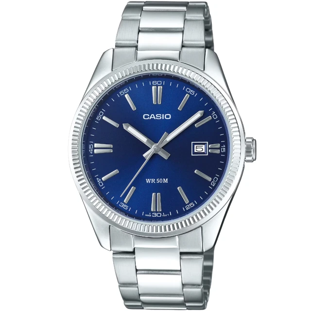 CASIO 卡西歐CASIO 卡西歐 卡西歐 EDIFICE 簡約石英鋼帶錶-藍(MTP-1302PD-2A)