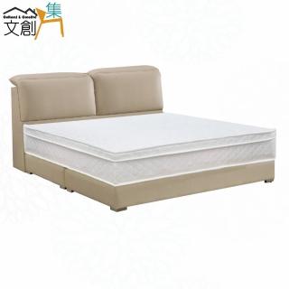 【文創集】託比5尺雙人防刮皮革三件式床臺組合(床片＋床底＋三線獨立筒床墊)
