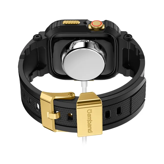 【Amband】Apple Watch 專用保護殼 M1 黑金 TPU 錶帶(42mm/44mm/45mm - Apple Watch 8/7/6/SE/5/4/3/2/1)