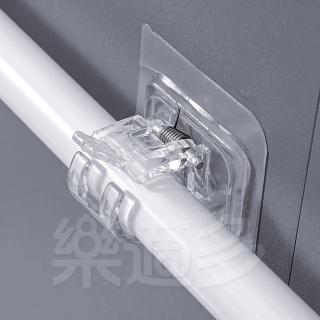 【樂適多】無痕壁貼伸縮桿固定夾 2個一組 MO2717(伸縮桿架 窗桿掛勾 窗簾桿固定器)