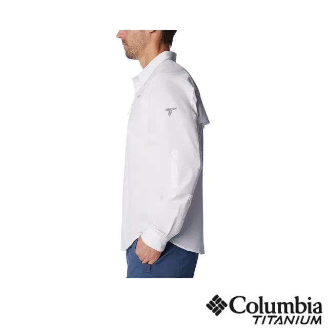 【Columbia 哥倫比亞 官方旗艦】男款-鈦 Summit Valley™超防曬UPF50快排長袖襯衫-白色(UAE51640WT/IS)
