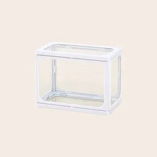 【FL 生活+】2入組-小型款-階梯式鋼化玻璃透明展示收納盒(模型/公仔/ 扭蛋/盲盒/展示盒/收藏盒/陳列盒)
