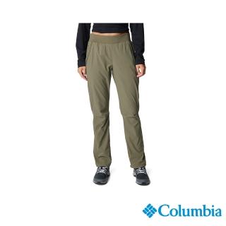 【Columbia 哥倫比亞 官方旗艦】女款-Leslie Falls™超防曬UPF50防潑長褲-軍綠(UAK92850KI/IS)