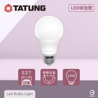 【TATUNG 大同】20入組 LED燈泡 14W 白光 黃光 E27 全電壓 LED 球泡燈