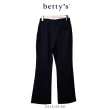 【betty’s 貝蒂思】OL長腿剪裁彈性開衩小喇叭褲(黑色)