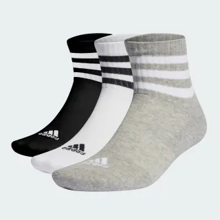 【adidas官方旗艦】3-STRIPES 中筒襪 3 雙入 男/女(IC1318)
