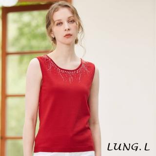 【LUNG.L 林佳樺】L820D 領口燙鑽針素色針織背心(女裝)