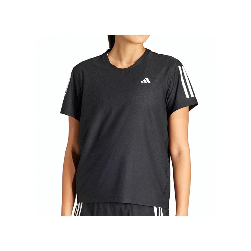【adidas 愛迪達】OTR B Tee 女款 黑色 上衣 運動 訓練 健身 慢跑 吸濕排汗 反光 短袖 IN2961