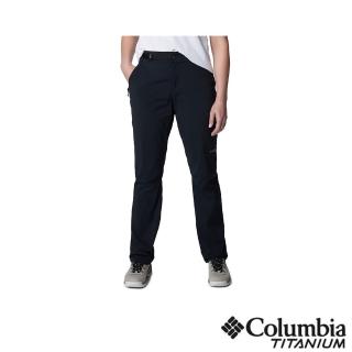 【Columbia 哥倫比亞 官方旗艦】女款-鈦 Wanoga防曬UPF50防潑長褲-黑色(UAR30110BK/IS)