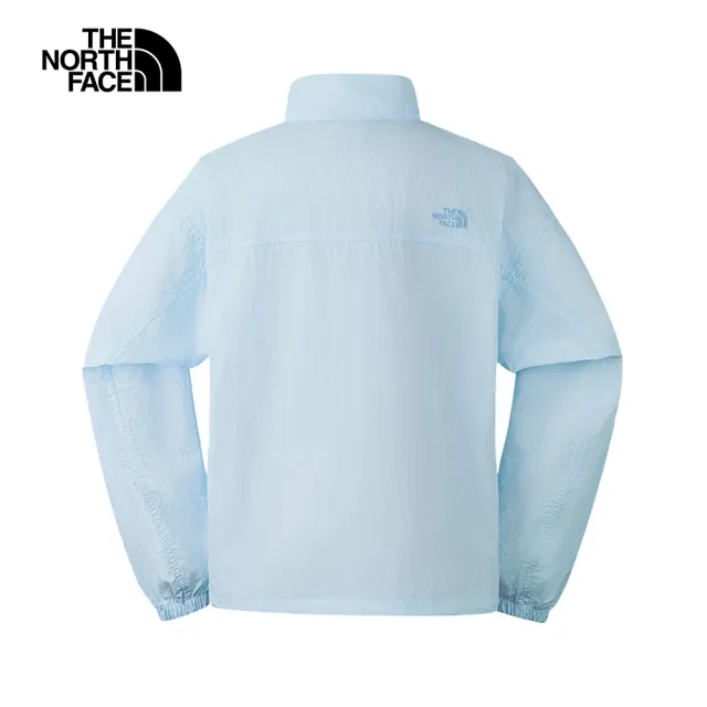 【The North Face 官方旗艦】北面女款藍色防風防曬立領外套｜87WEO0R