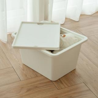 【ikloo 宜酷屋】無印風附蓋收納盒20L(2入組)