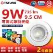 【TATUNG 大同】6入組 9W 9.5cm LED節能崁燈 投射崁燈(白光/中性光/黃光)