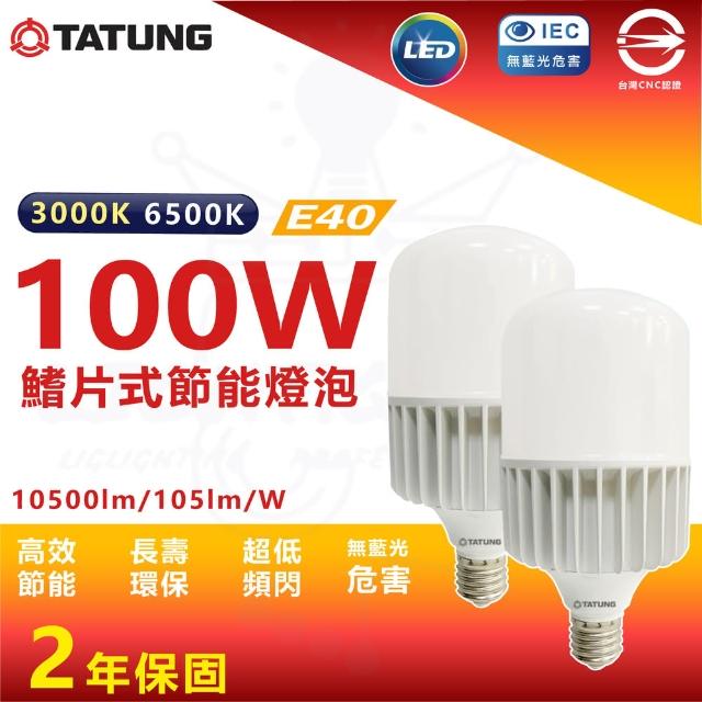 【TATUNG 大同】單入 100W LED 鰭片式節能燈泡 大瓦數 燈泡(倉庫燈泡 廠房燈泡 工廠適用)