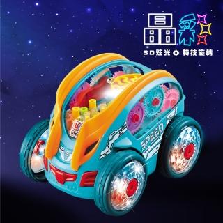 【KIDMATE】晶彩特技翻轉車(翻跟斗特技 360°旋轉 酷炫燈光 自動轉向)