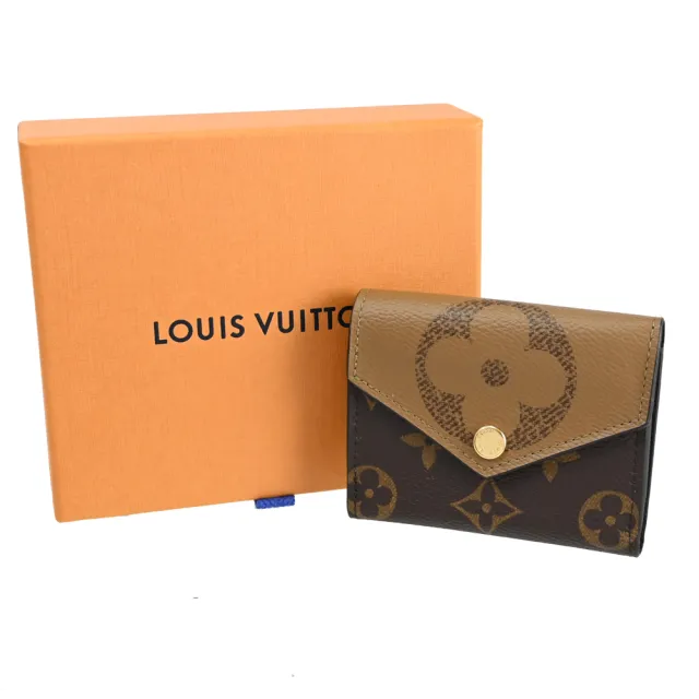 【Louis Vuitton 路易威登】LV M80725 ZOE 經典花紋拼接三折零錢短夾(現貨)