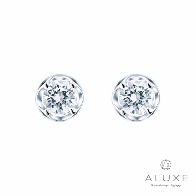 【ALUXE 亞立詩】0.60克拉 FVS2 18K金 鑽石耳環 自由之花 ES0793
