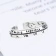 【925 STARS】純銀925個性星期英文羅馬數字造型戒指 開口戒(純銀925戒指 星期戒指 數字戒指)