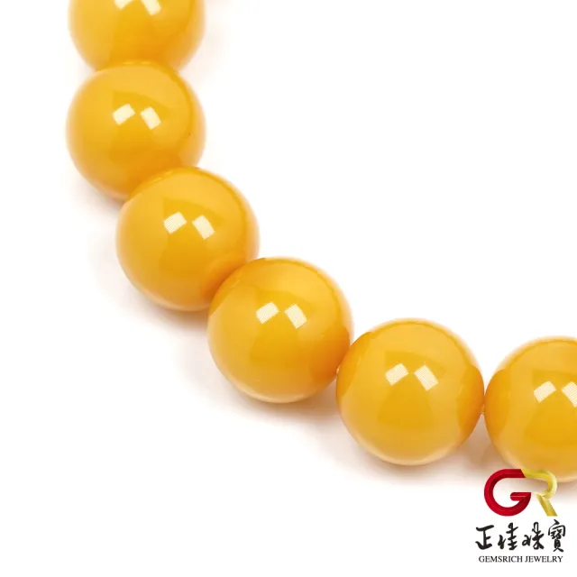 【正佳珠寶】老蜜蠟琥珀 頂級陽橙老蜜 12.3-12.8mm 老蜜蠟手珠｜日本彈力繩