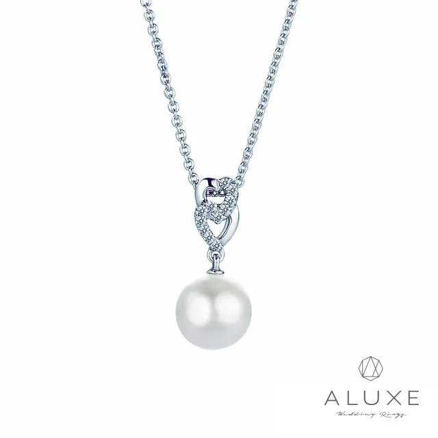 【ALUXE 亞立詩】18K金 天然淡水珍珠 珍珠鑽石項鍊 心形 NN0832