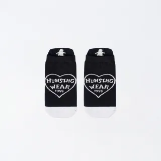 【Munsingwear】企鵝牌 女款黑色字母愛心抑菌除臭機能氣墊短踝襪 MLTL0202