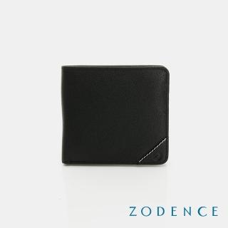 【ZODENCE 佐登司】OLGA進口牛皮8卡零錢袋短夾(黑)