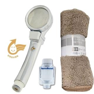 【水摩爾】金級省水標章 一鍵止水增壓spa蓮蓬頭 WM-118(送雙重除氯過濾器+雪尼爾大浴巾)