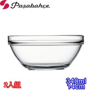 【Luminarc 樂美雅】強化玻璃金剛碗沙拉碗340cc(二入組)