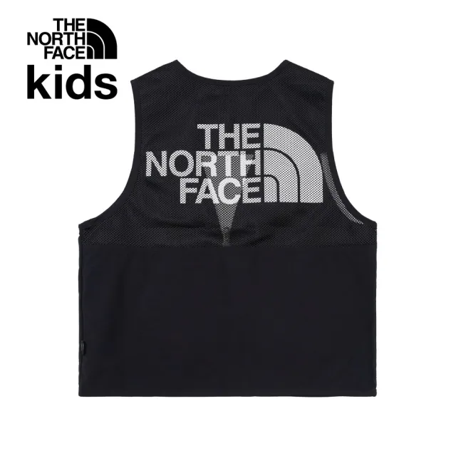 【The North Face】北面兒童黑色舒適透氣耐穿多口袋背心｜87Z9JK3