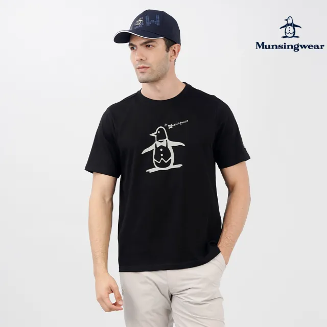 【Munsingwear】企鵝牌 男款黑色企鵝印花純棉舒適百搭短袖T恤 MGTL2505