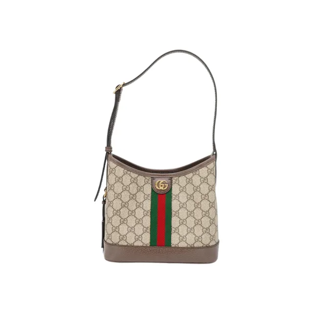 【GUCCI 古馳】Ophidia GG 帆布肩背包(781402-棕)