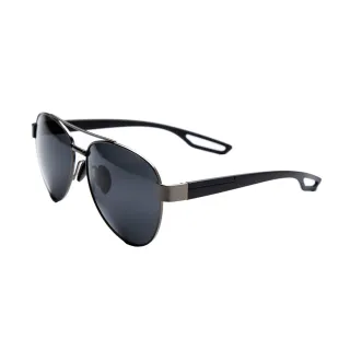 【MEGASOL】UV400防眩偏光太陽眼鏡時尚中性飛行員款墨鏡(飛行員氣派寬金屬鏡架201925-5色選)