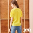 【IGD 英格麗】網路獨賣款-簡約純色U領造型袖上衣(黃色)