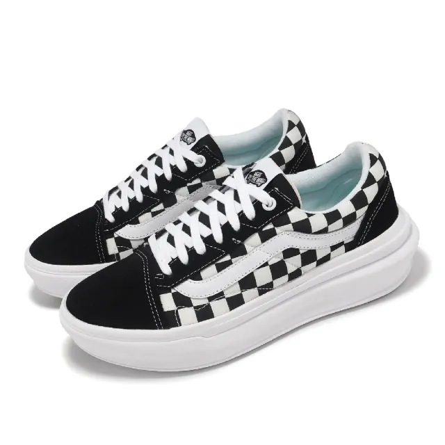 【VANS】休閒鞋 Old Skool Over 男鞋 女鞋 黑 白 棋盤格 厚底 增高 拼接 板鞋(VN0A7Q5E95Y)