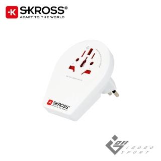 【瑞士Skross】歐規小圓3插旅行萬國轉接頭(萬國轉接頭 旅充 電源轉接頭 插座 充電器 多項認證)