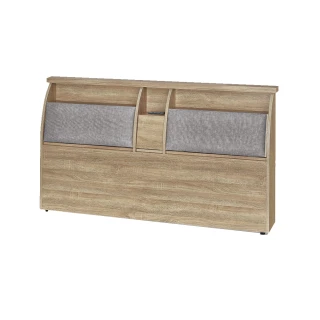 【ASSARI】杉原收納插座布墊床頭箱(雙大6尺)