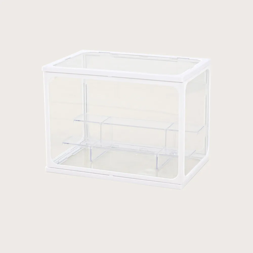 【FL 生活+】中型款-階梯式鋼化玻璃透明展示收納盒(模型/公仔/展示盒/收藏盒/置物盒/A-096)